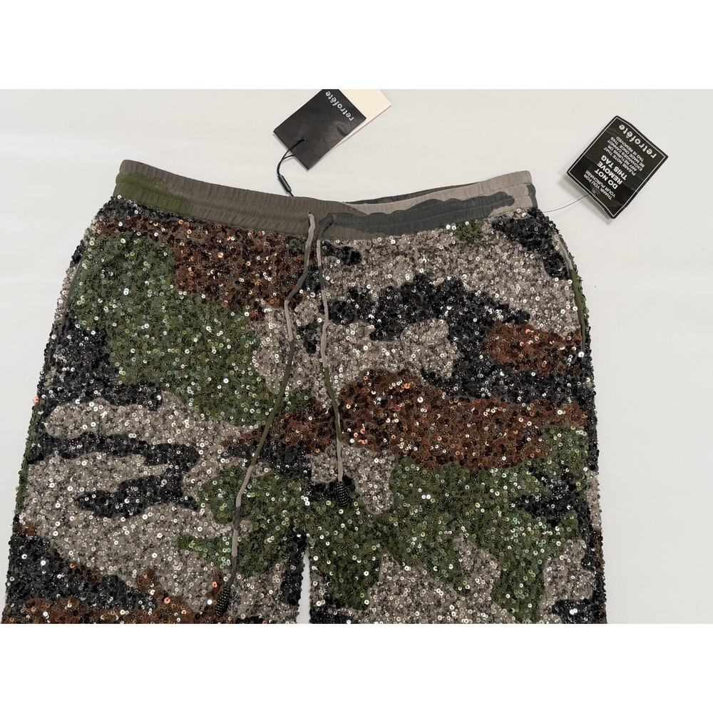 NWT Retrofete Sequin Camo Pants Womens Large Green Y2K Party Event Streetwear - Picture 14 of 16